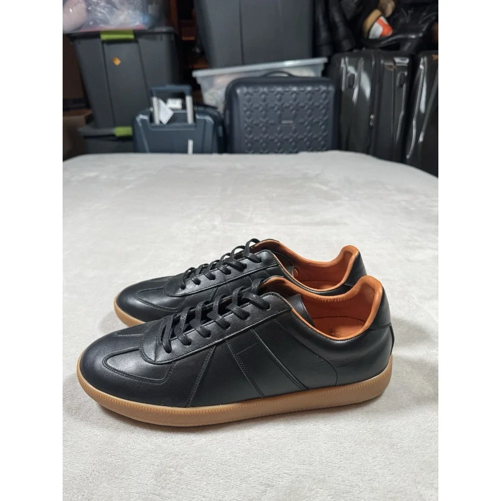 Beckett Simonon Morgen Classic Leather German Army GAT Trainer Black Gum 9.5